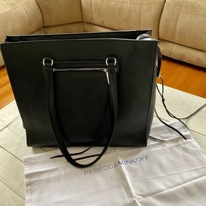 Rebecca Minkoff - leather expandable black tote